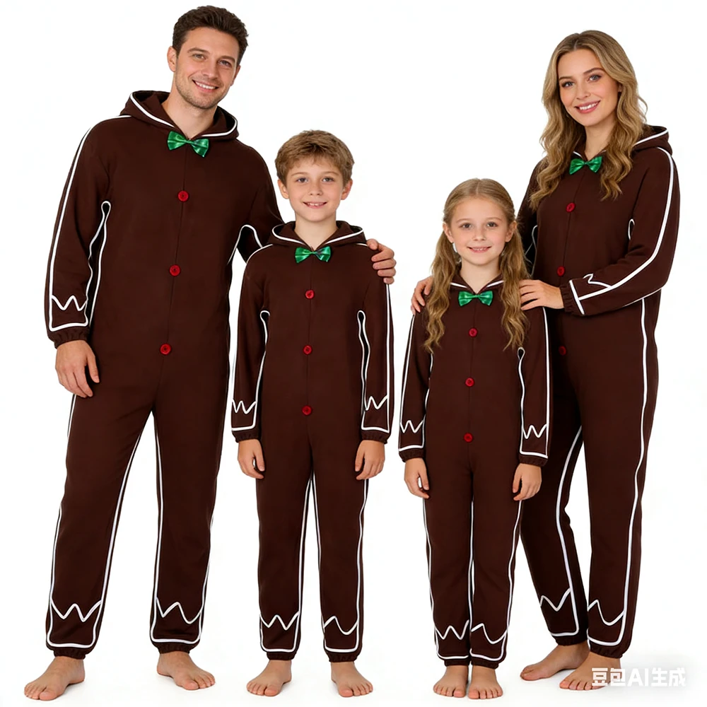 Conjunto de pijamas de Cosplay de hombre de jengibre a juego para la familia, mono con capucha de manga larga para Otoño e Invierno para padres, ropa de dormir para niños, ropa de descanso