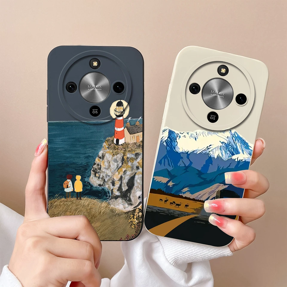 ل Honor X9D X8C X8 X5B Plus حالات النفط اللوحة زهرة الغبار البساطة حامي الهاتف ل HonorX9D Honorx8 c Funda Coque #2