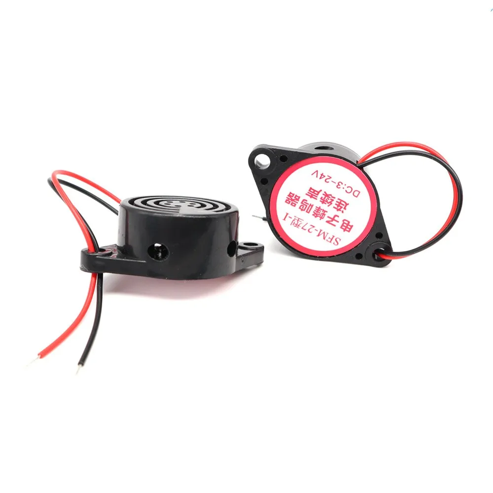 10PCS SFM-27 DC3-24V Active Buzzer High Decibel Piezoelectric Buzzer 3015 Black Continuous Sound Alarm