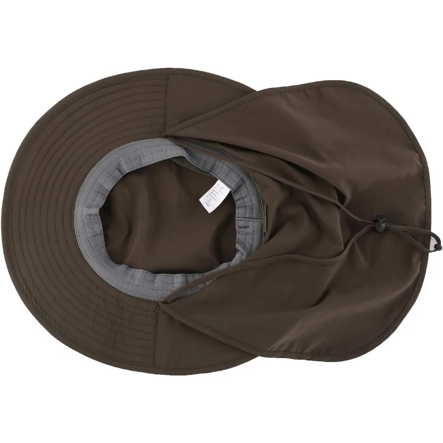 Уличная сетчатая шляпа от солнца UPF50+ с широкими полями и шейным клапаном для рыбалки и отдыха обеспечивает превосходную защиту от ультрафиолета и