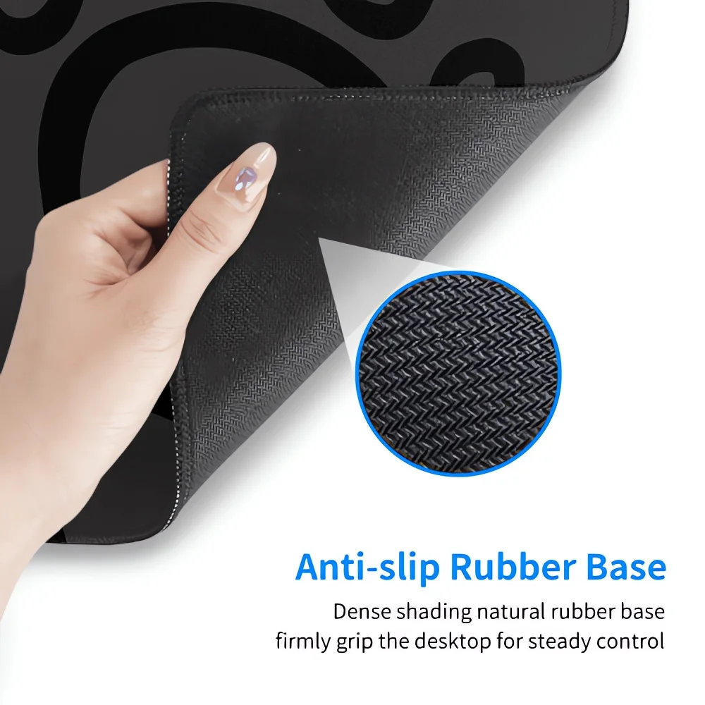 Cute Black Cat Mouse Pad Large Stripe DeskMat PC Gaming Computer Gamer Mats Xxl Kawaii Office Table Decor Keyboard Protector Pad