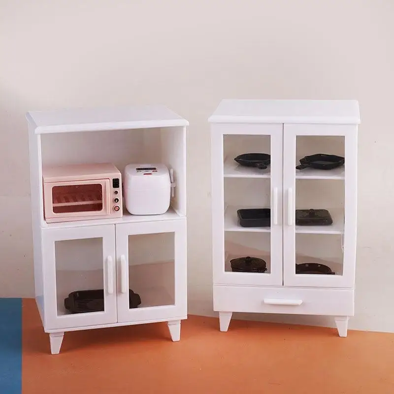 Ensemble de jouets alimentaires pour jeu de simulation, échelle 1:12, modèle de meubles de cuisine pour maison de poupée, Kit d'armoire de cuiseur à riz Miniature