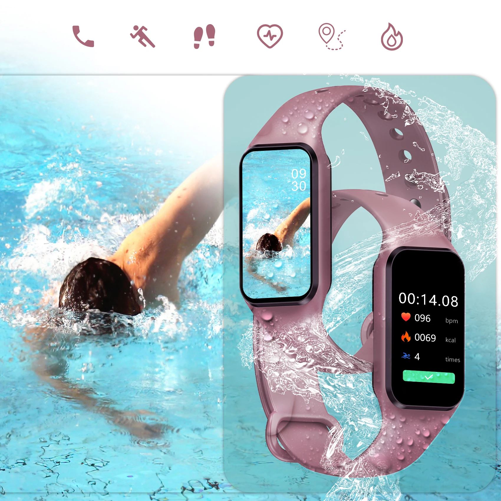 ساعة Blackview R1 الذكية المقاومة للماء لتتبع اللياقة البدنية ومعدل صحة القلب ومراقبة ضغط الدم للأطفال لنظام Android IOS