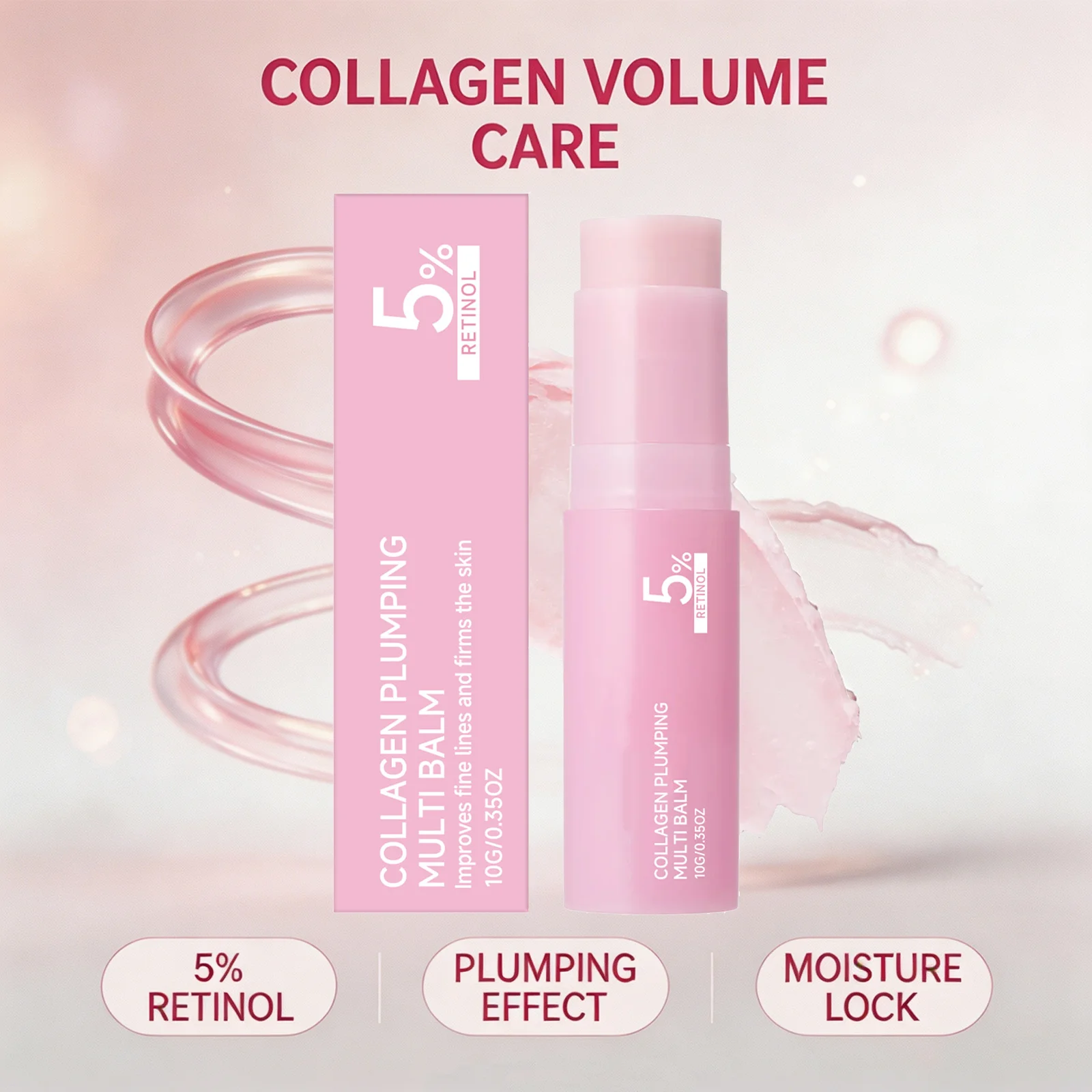 PDRN Pink Collagen Multi Volume Balm Stick Retinol Face Cream Anti Aging Firming Fade Fine Lines For Eye Neck Facial Skin Care