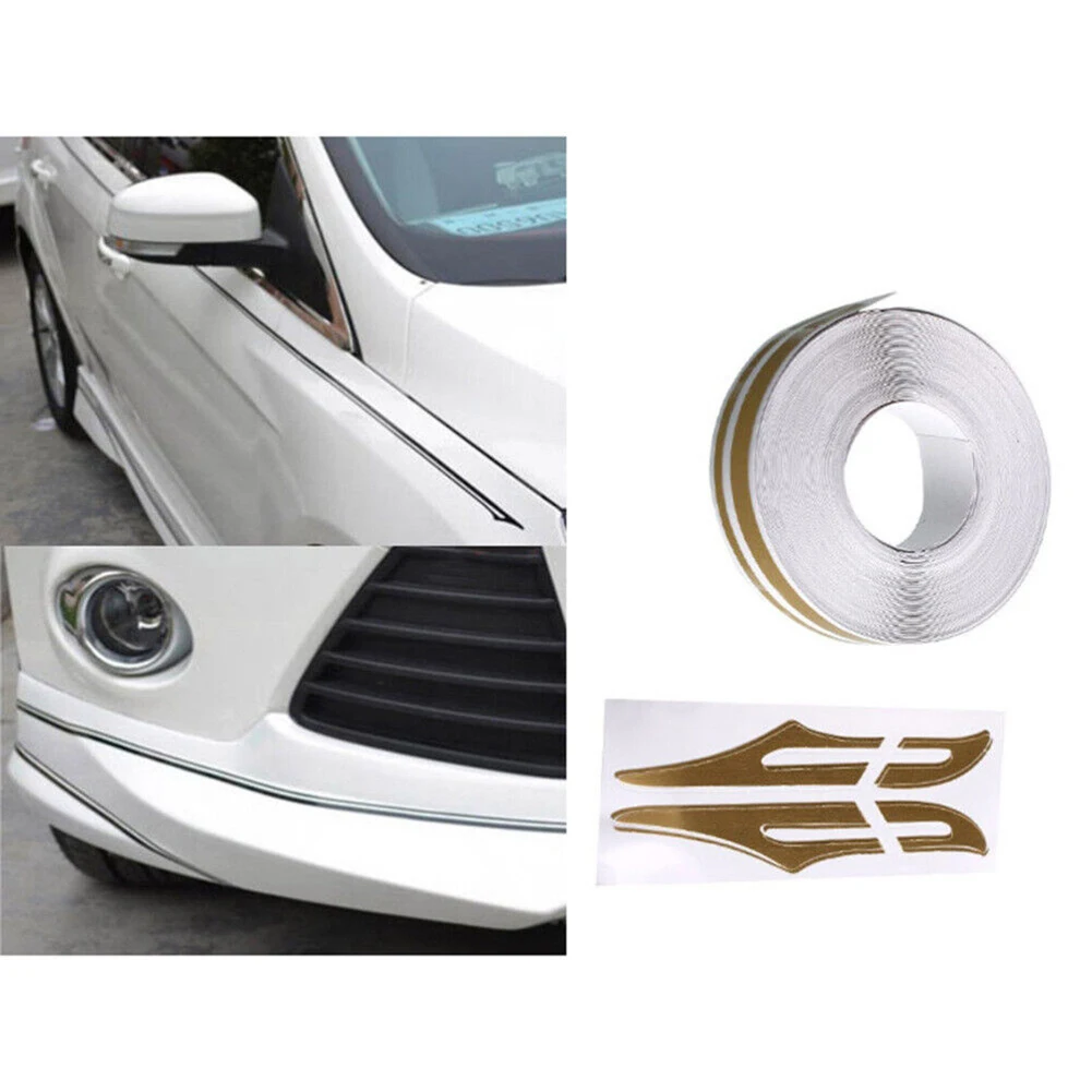 Part Tape Decal Practical Stickers Stripe Tape Vinyl Car Decal Gold PVC Pinstripe 980 1 2cm Accessories Double Line