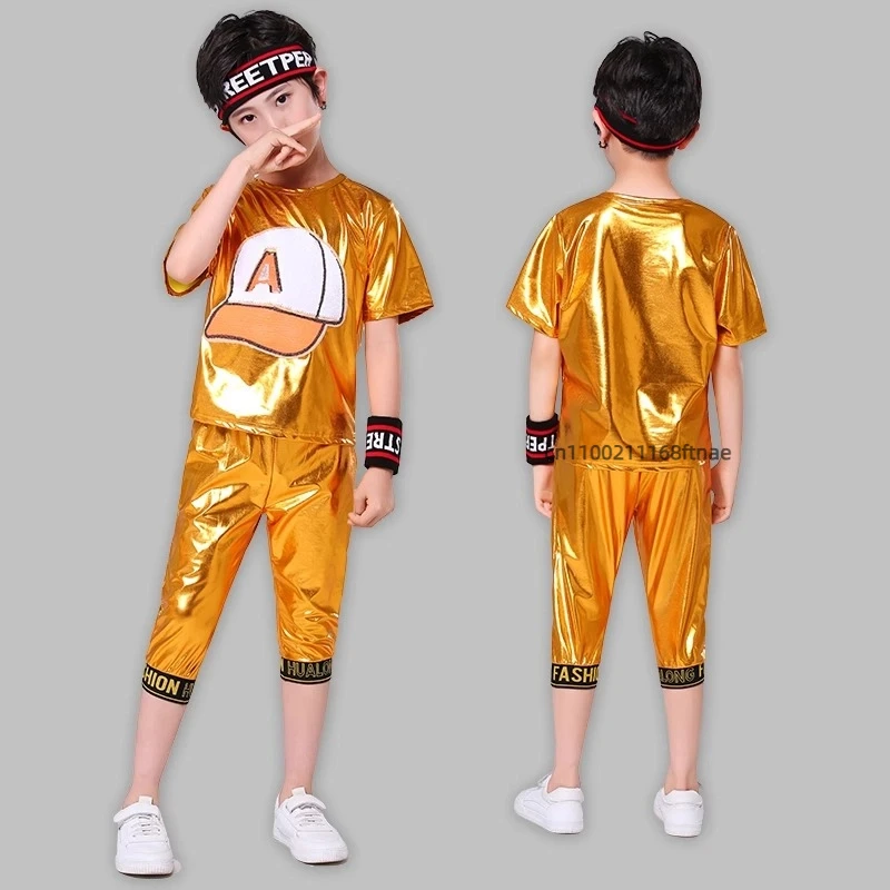 Kinder Jazz Dance Kostüm Helle Farbe Kurzarm Shorts Set Jazz Dance Männliche und Weibliche Street Dance Performance Kostüme