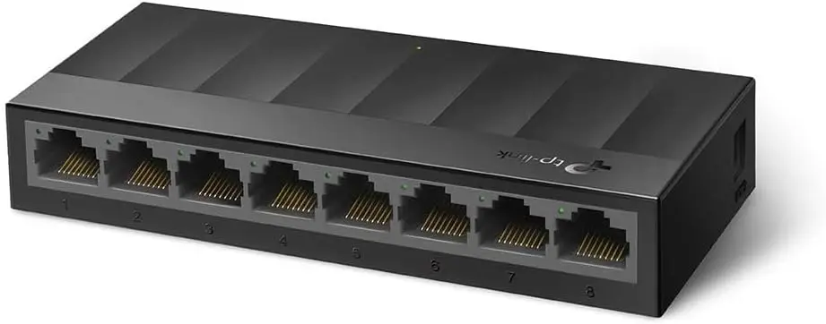 

8 Port Gigabit Ethernet Switch, Desktop Splitter, Plastic Case, Unshielded, Plug & Play, Fanless, Unmanaged