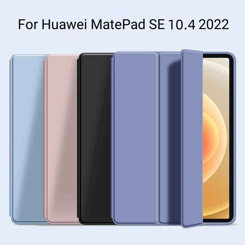

Умный чехол для Huawei MatePad SE 10,4, 2022 дюйма, флип-подставка из искусственной кожи, Мягкая силиконовая задняя крышка для MatePad SE 10,4 дюйма, разноцветные/L09 Чехлы для планшетов