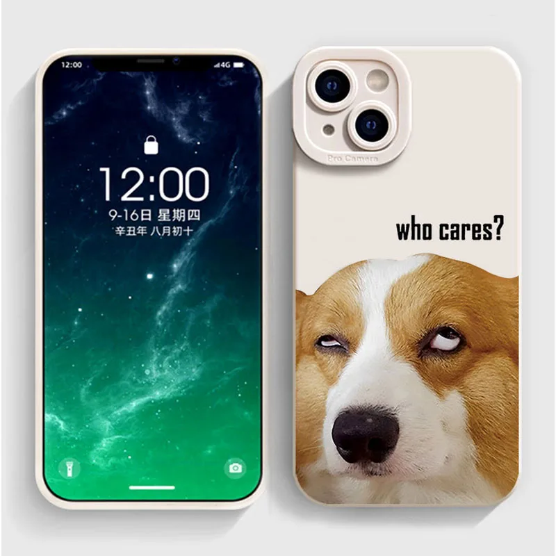 Cute Pet Corgi Dog Phone Case for iPhone 16 15 Pro Max 14 Plus 13 Pro 12 11 XS Max XR 7 8 Plus SE 2020 Matte TPU Silicone Cover