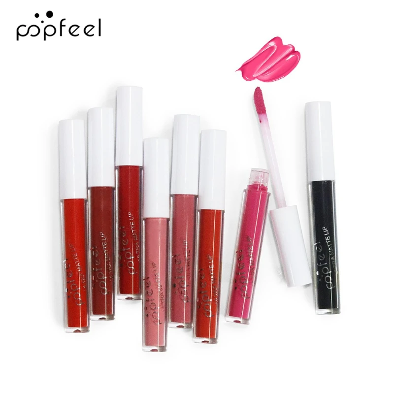 Punk Matte Black Liquid Lipstick Waterproof Long Lasting Party Lip Gloss Personality Velvet Nude Lip Tint Halloween Lips Makeup