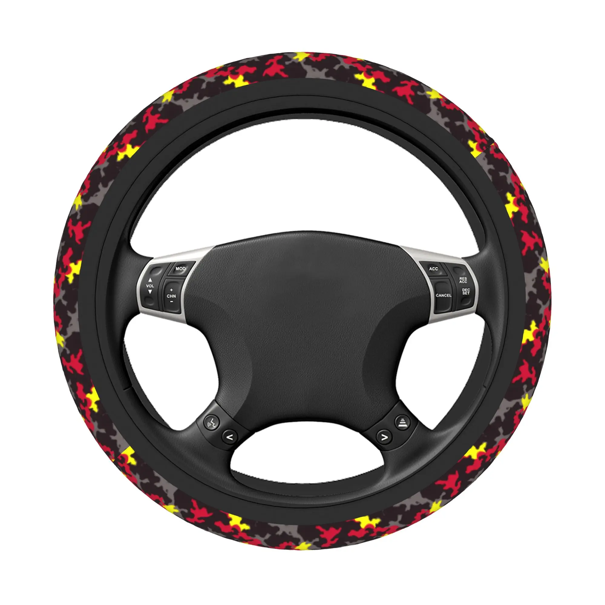 Camo Camouflage Car Steering Wheel Cover 37-38 Elastic  Steering Wheel Protective Cover Colorful Steering-Wheel Accessories - view 4