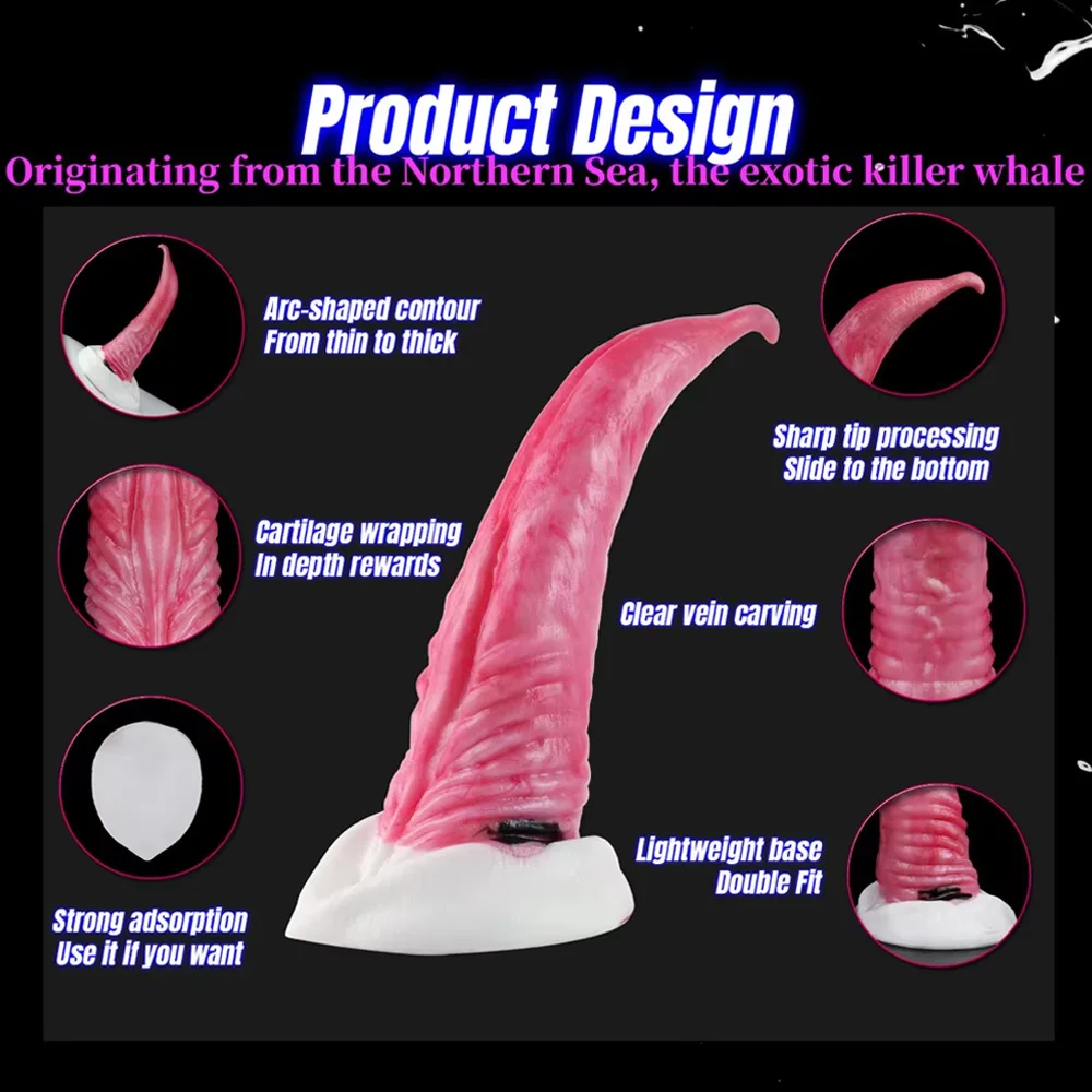 NSFU الحوت الوردي دسار الخيال بعقب المكونات منحني 4 أحجام القضيب analplugs المهبل محفز معدات الاستمتاع واللعب الجنسي للنساء مثلي الجنس 18