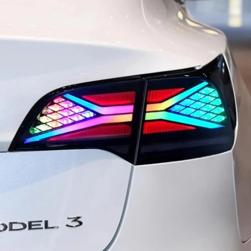 Fit for Tesla model 3/Y 2018-2023 tail lamp RGB LED Taillamp rear fog light Assembly upgrade