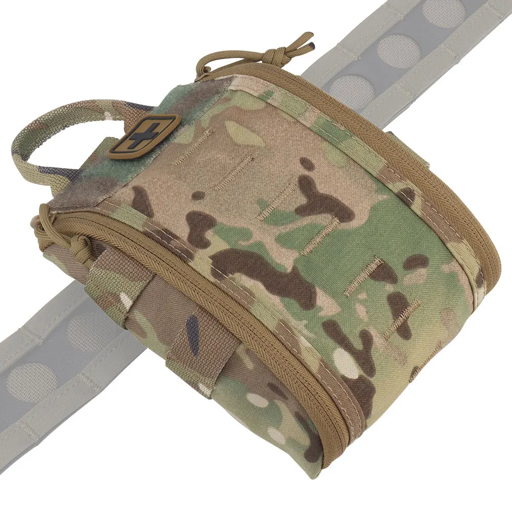 Wosport Quick Release First Aid Pouch MOLLE Mount with Pull Handle and Internal Organizer Webbing for Airsoft Tactical Gear