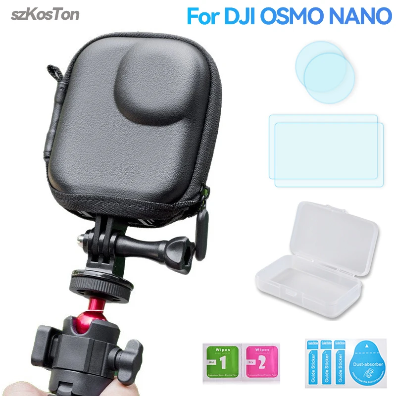 Portable Mini Storage Bag Travel Carrying Case Hard Waterproof Box Optional 2 PCS Glass Fim for DJI OSMO NANO Camera Accessories