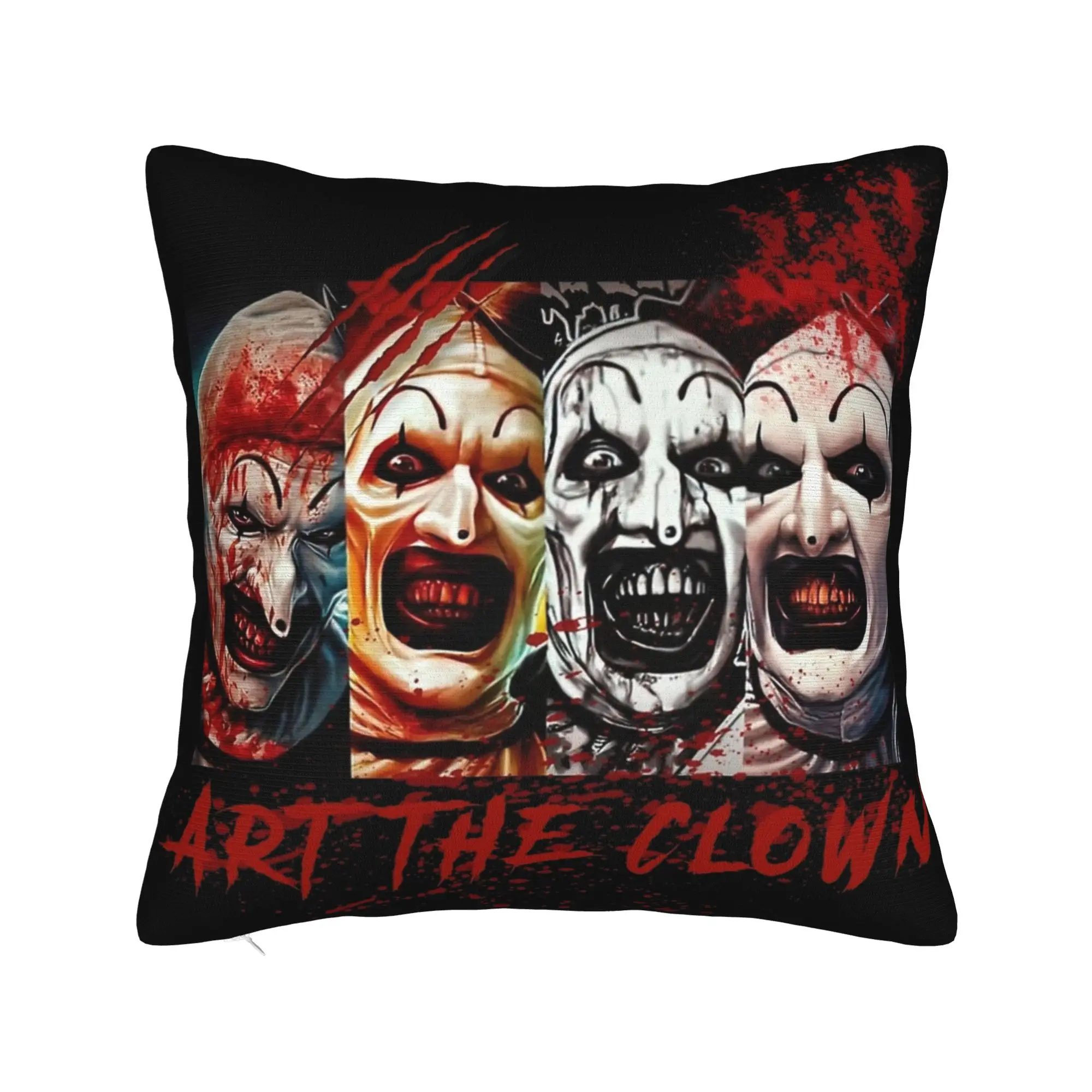 Art The Clown Bloody Terrifier Pillowcase Printing Cushion Cover Decoration  Throw Pillow Case Cover Seat Zipper 45*45cm