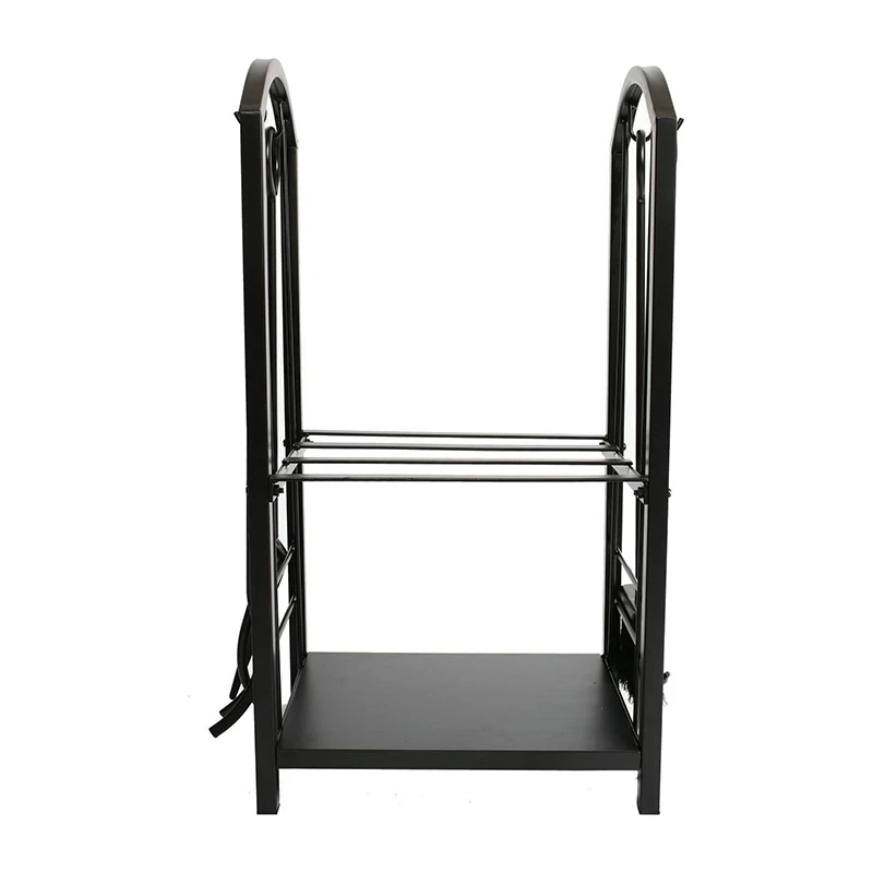 Firewood Rack with 4 Tools Heavy Duty Log Holder Metal Fireplace Lumber Storage Shelf Indoor Outdoor Wood Stacker