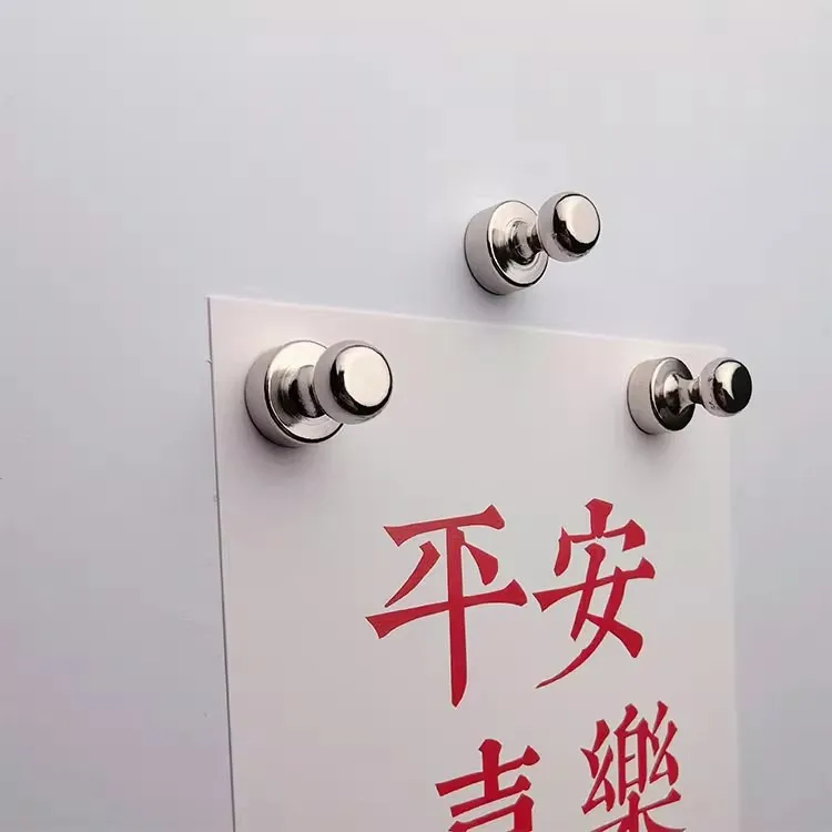 20Pcs Silver Metal Pins Fridge Magnets Pushpins Refrigerator Photo Picture Messages Whiteboard Fridge Sticker Kitchen Home Decor