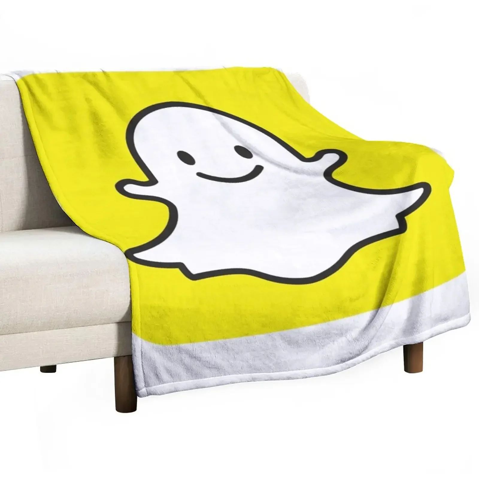 Snap Chat Smile Face Accessories. Throw Blanket Personalized Gift Sofa Quilt Picnic warm winter Blankets