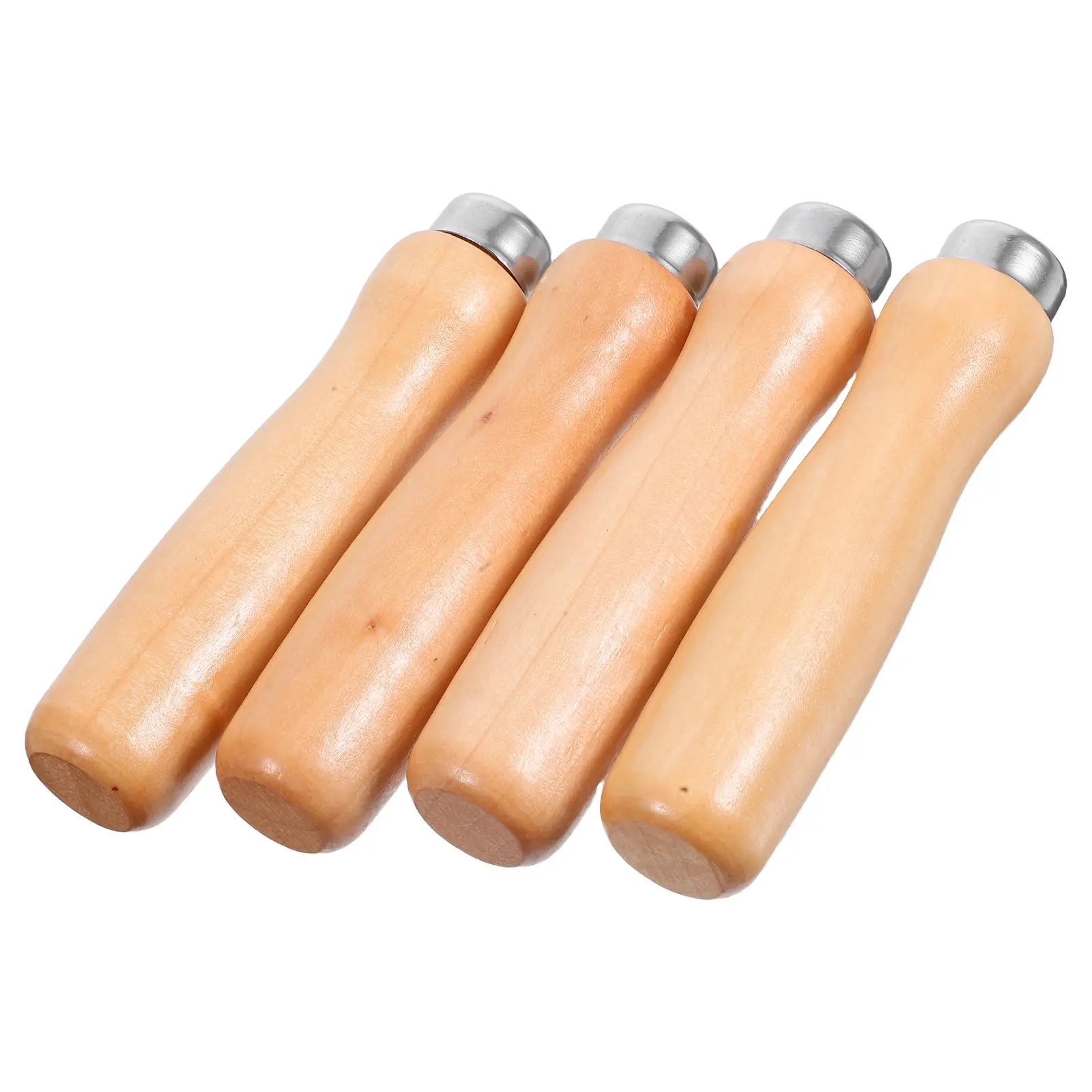

4pcs Wooden Handle File Ergonomic Great Wood Replacement Handles Cutting Tool Parts for Woodworking Metalworking DIY Durable