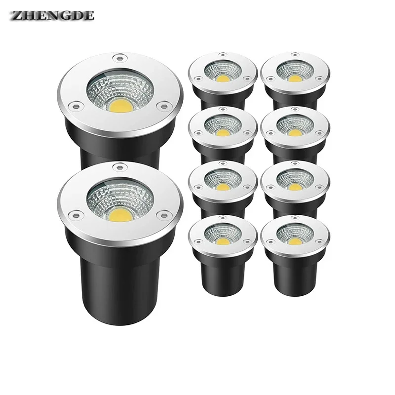 4-10PCS IP67 Waterproof LED Underground Light 5W10W15W Outdoor Garden Lighting Path Courtyard Site Landscape 110V220V 12V