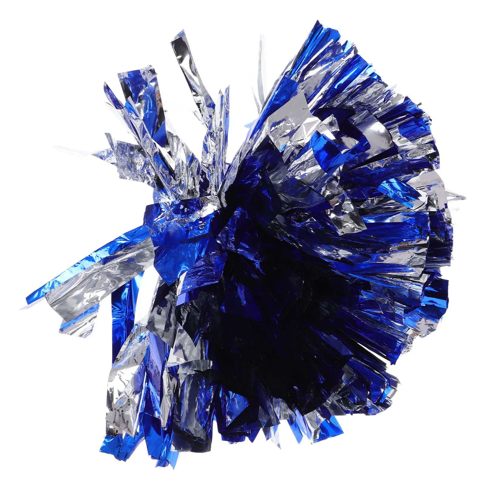 Blue Metallic Foil Cheer Pom Poms for Cheerleading, School Spirit & Sports Events – Lightweight, Vibrant & Fun