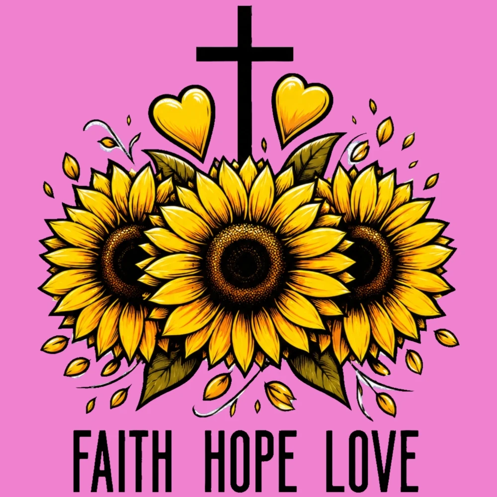 Car Stickers And Decals, Vinyl Decals, Sunflower Cross Heart Faith Hope Love, Automotive Decals, Funny Bumper Stickers(1pc)