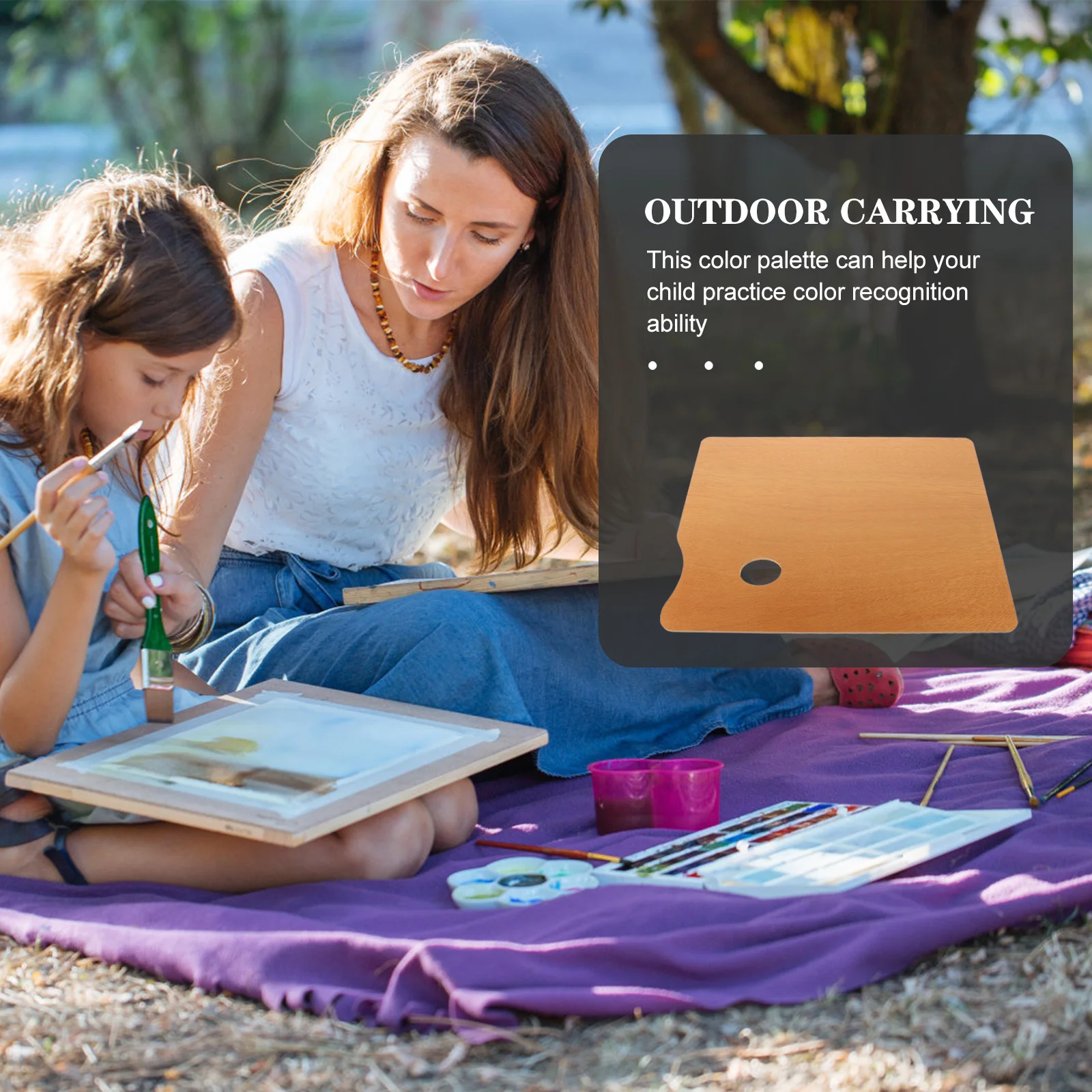 

Wood Painting Palette 25x30cm Premium Quality Old-Fashioned Design Comfort Grip Slanted Thumb Hole for Long Term Use Art