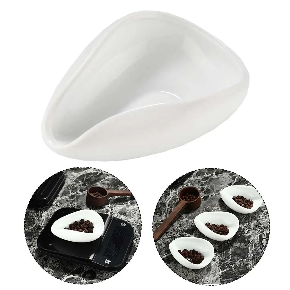 Coffee Beans Dose Trays Coffee Beans Shovel Pure White Pottery Tea Scoops Measuring Cup Coffee & Tea Accessory