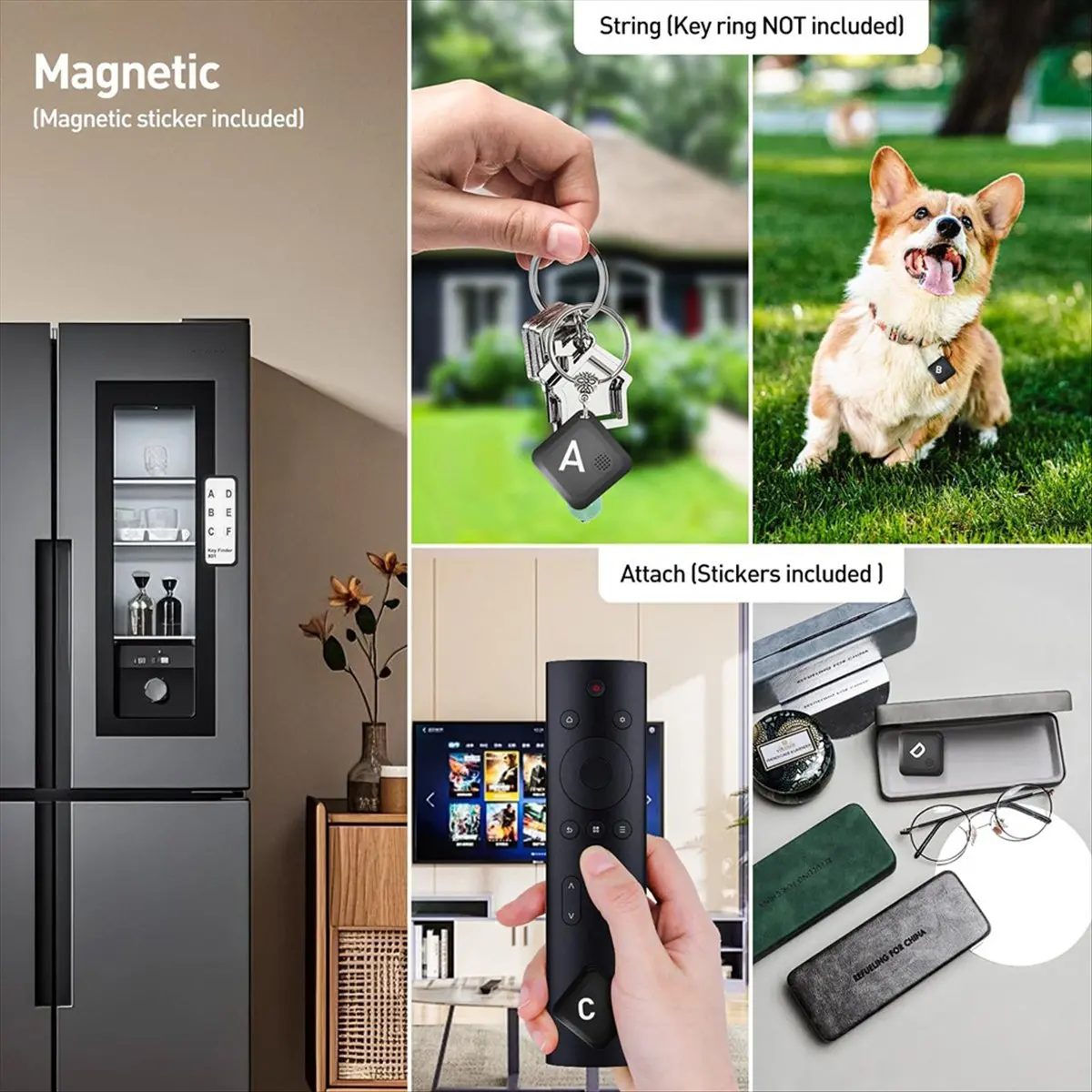 Key Finder Locator with Sound, Remote Tracker with 90dB Sound, 140 Ft Range, Wireless Find My Keys Device, Phone Finder