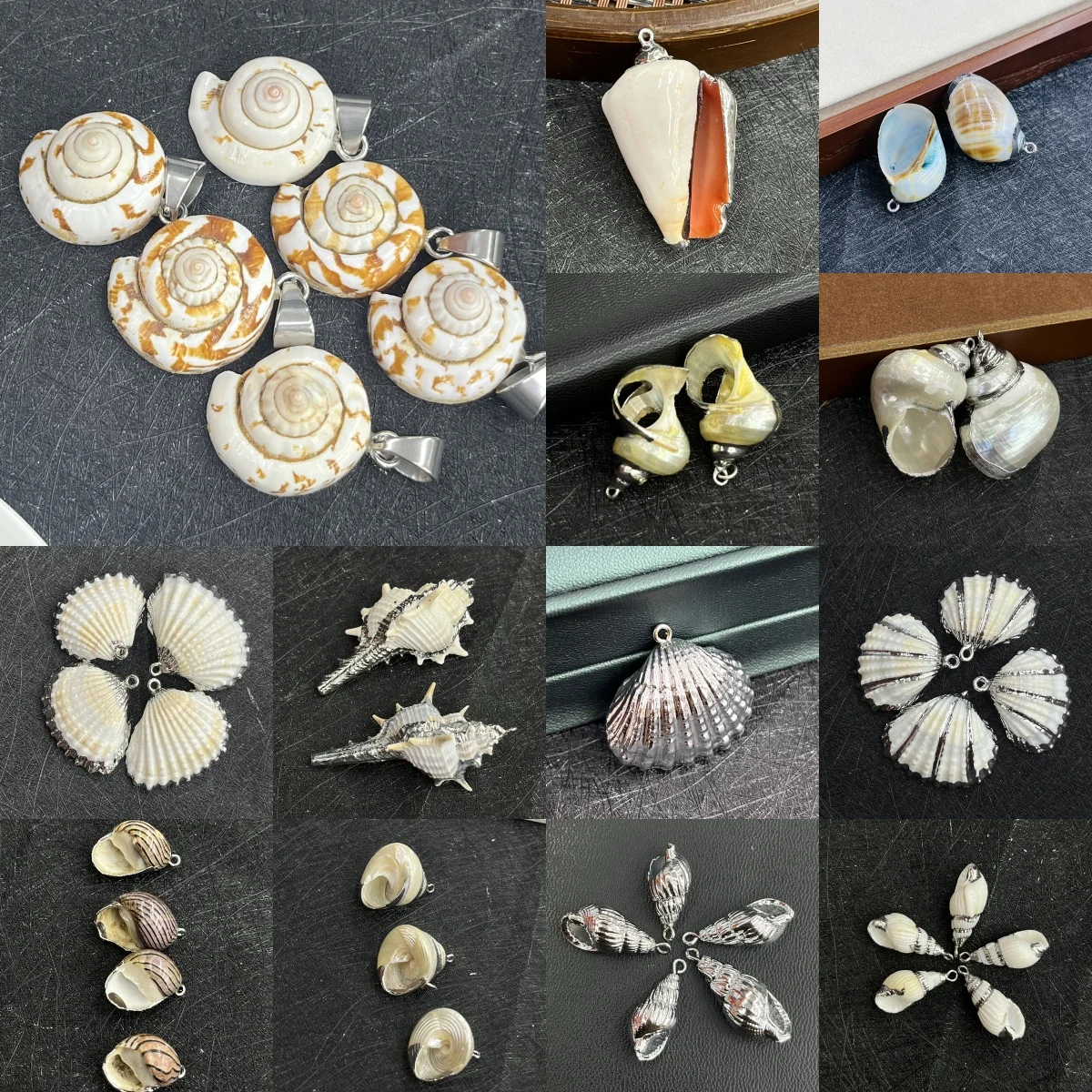 Image of 10 teile/los Natürliche Shell Anhänger Hohe Qualität Weiß Gelb Conch Shell Charms Für Schmuck Machen DIY Halskette Ohrring Zubehör