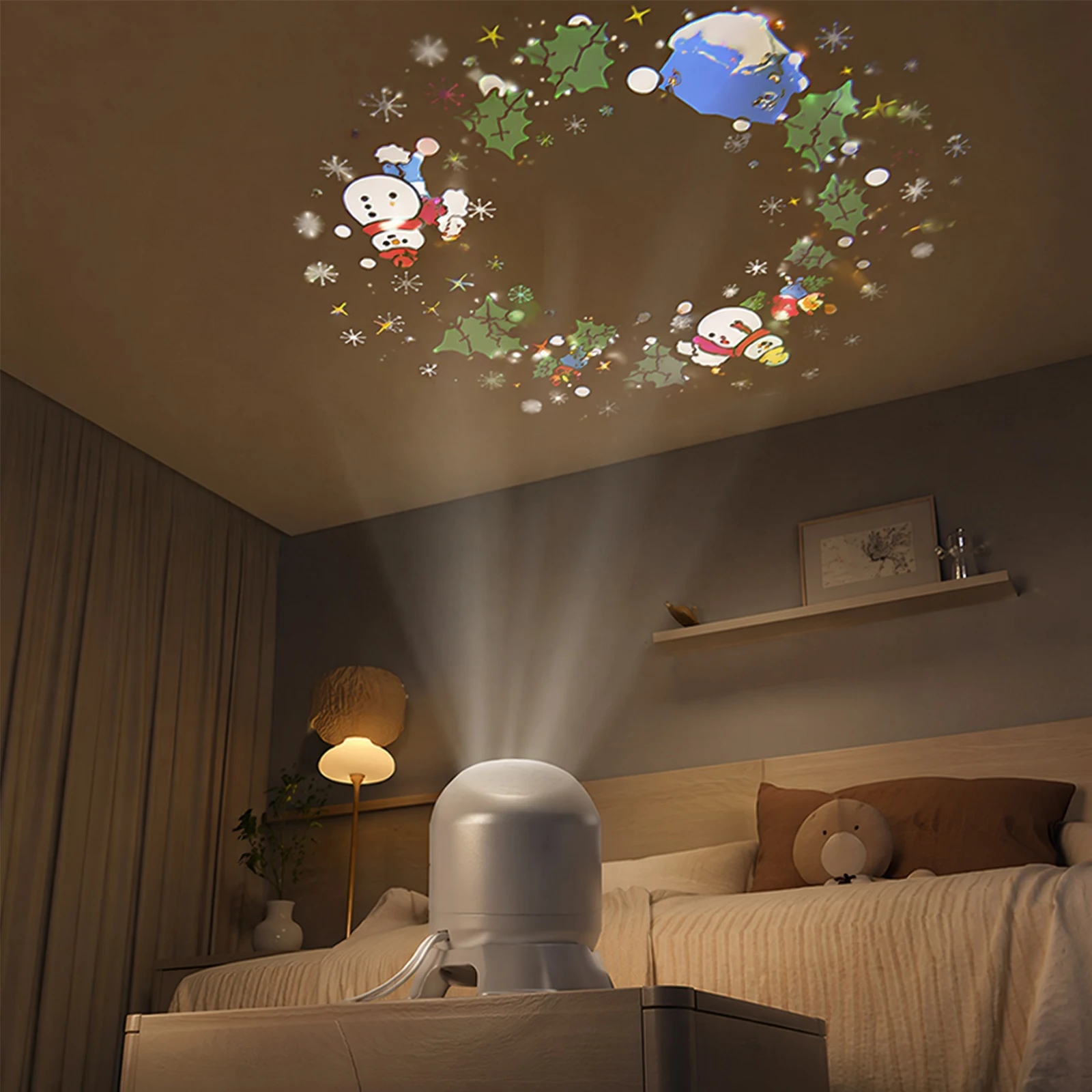Dynamic Rotating LED Ceiling Projector Dimmable Brightness Lamp Flexible Stable Base Design Ocean Night Light for Home Theater