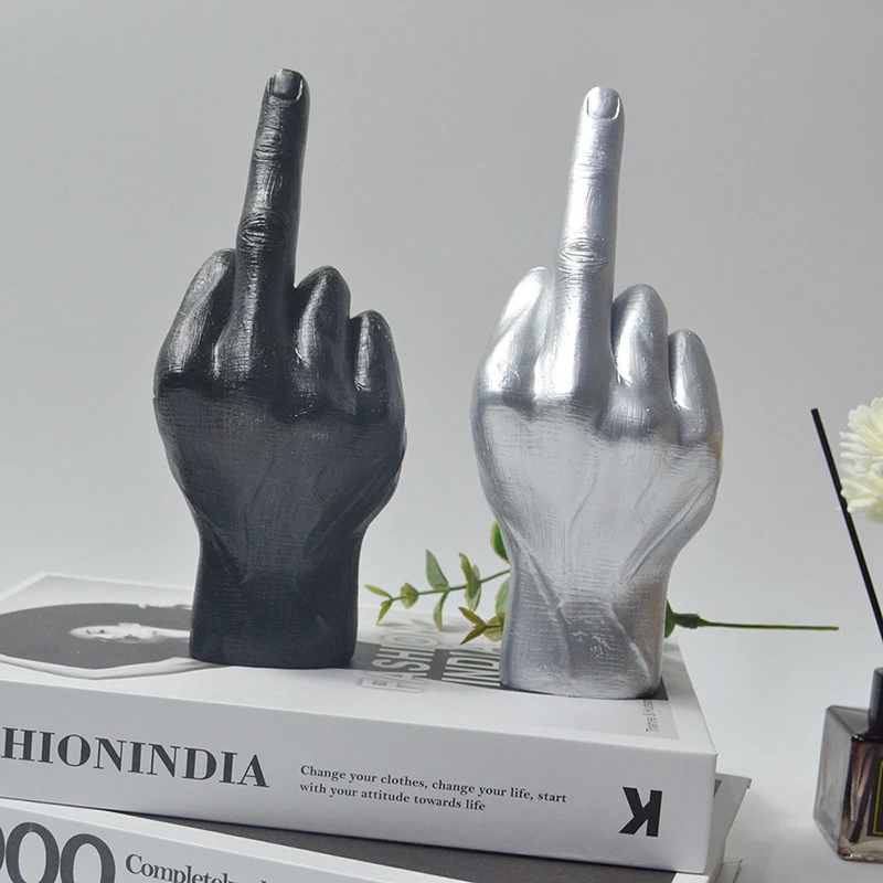 

Creative Finger Gesture Sculpture Modern Home Decor Resin Statue for Living Room Desktop Interior Ornament
