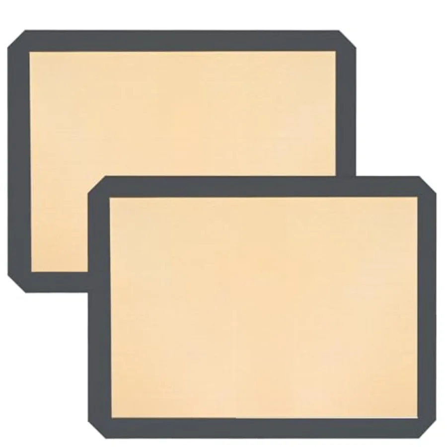 Silicon Baking Mats, 16.5"x11.6" 2-Pack Reusable Silicon Baking Mat Sheet, Baking Sheets Non-Stick, Food Safe Baking Mats Can B