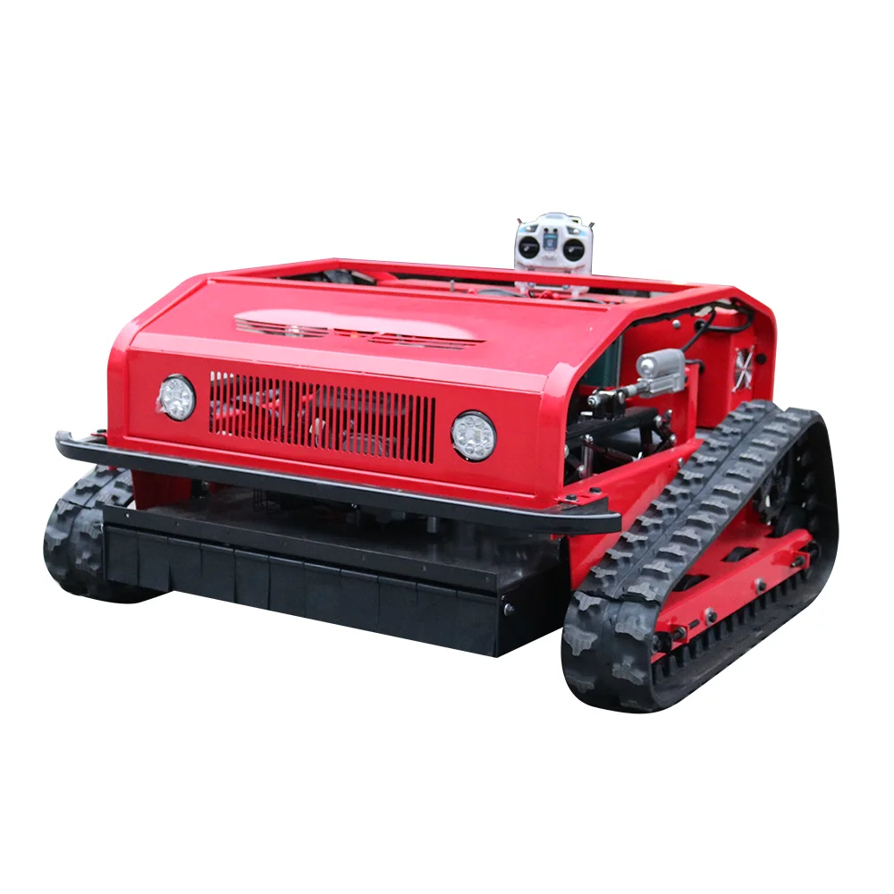 Hot sale YUEshan CE wrubber crawler robot Gasoline Self Propelled Garden remote control Lawn Mower for sale