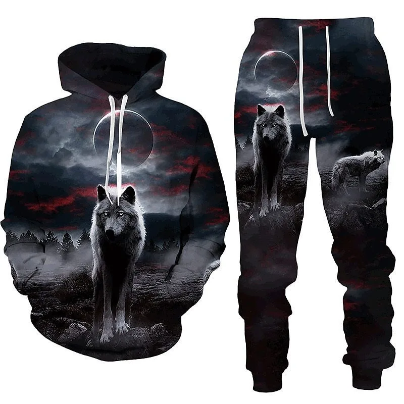 

Man Clothes New 3D Skull Print Men's Hoodie Set Autumn And Winter Fashion Abstract Sports Two-Piece Set Man Clothes