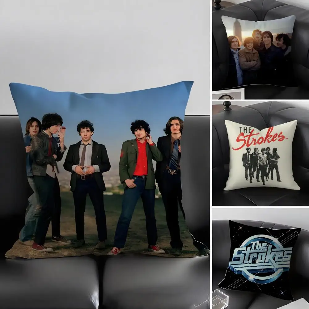 T-The Strokes Band Kissenbezug, ultraweicher, hautfreundlicher Stoff, wolkenähnlicher Komfort und verdeckter Reißverschluss