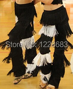 

Women Ladies Girls Jazz Samba Fringe Dance Pants Black Red Purple Blue White Fringe Latin Dance Pants