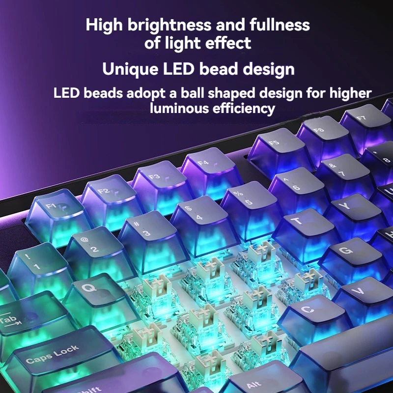 DAREU A98 Tri-mode Mechanical Keyboard Customized RGB Hot Swap Gasket Structure Ergonomic Electronic Game Mechanical Keyboard