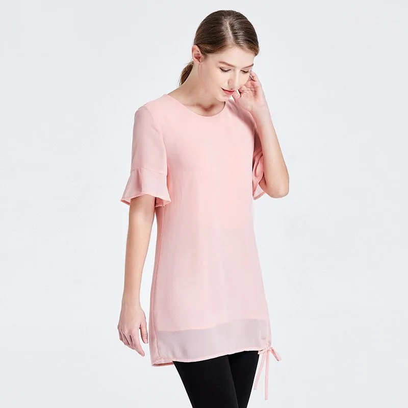 Elegant Korean Blouse for Women plus Size Chiffon Shirt Fashionable 2026 Women's Top Korean Style Clothing