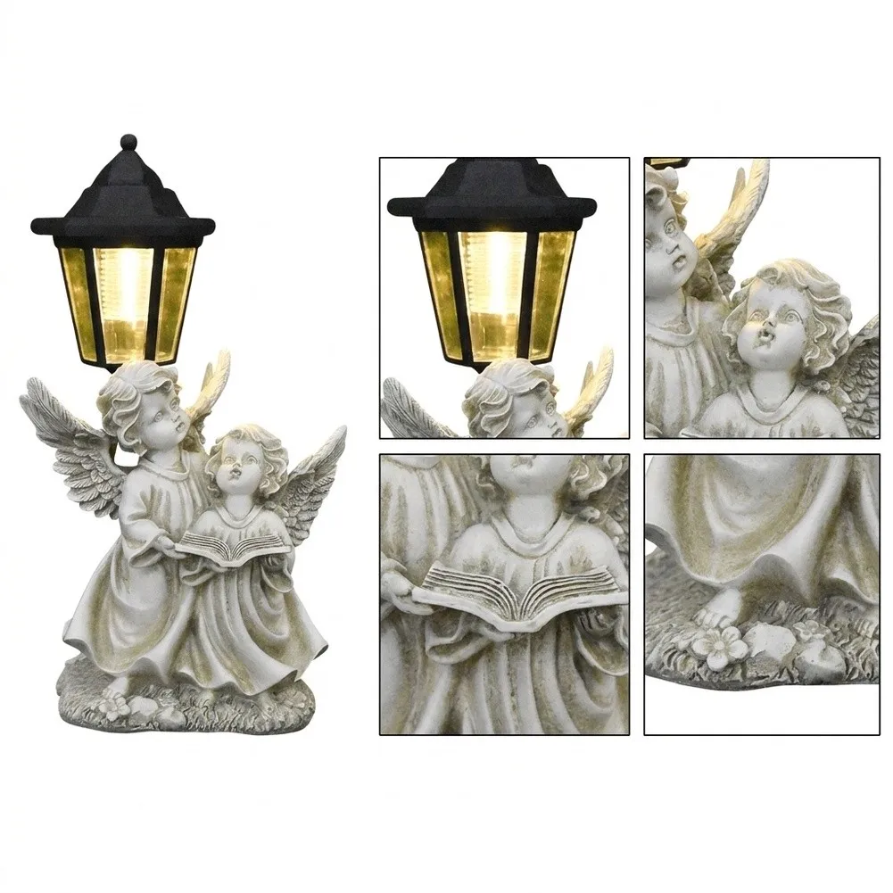 For OutFor Door Solar Angel Statue with IntegrateFor D Photocell for Reliable For Dusk For Detection anFor D For Dawn Shut-Off