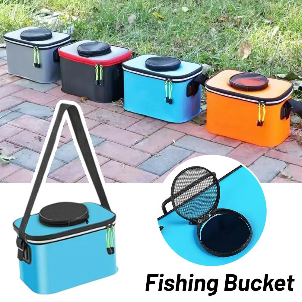 

Multi Functional Portable Fishing Bucket Fish Box EVA Backpack Fishing Box Folding Bucket Bucket Fish Thickened Protection V4D2