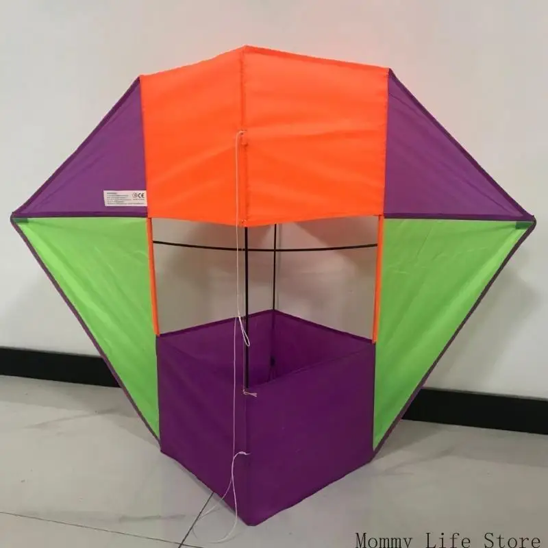 Cometa forma caja cubos aire libre verano en enorme aire libre, kite volador suave para niños y