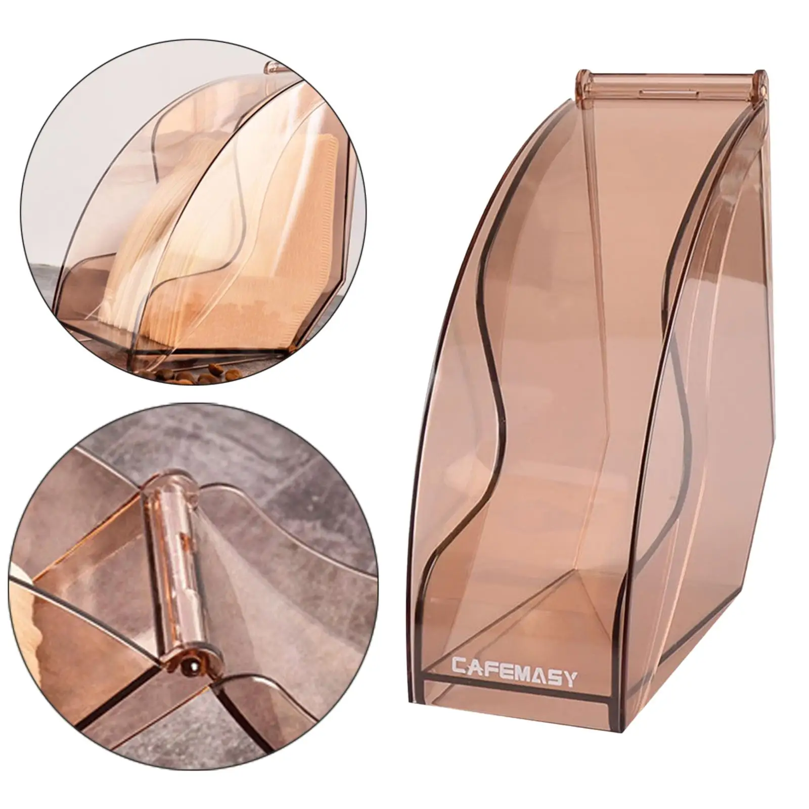 Suporte de filtro de café de grande capacidade com capa à prova de poeira caixa de filtro para café cozinha hotel escritório organização