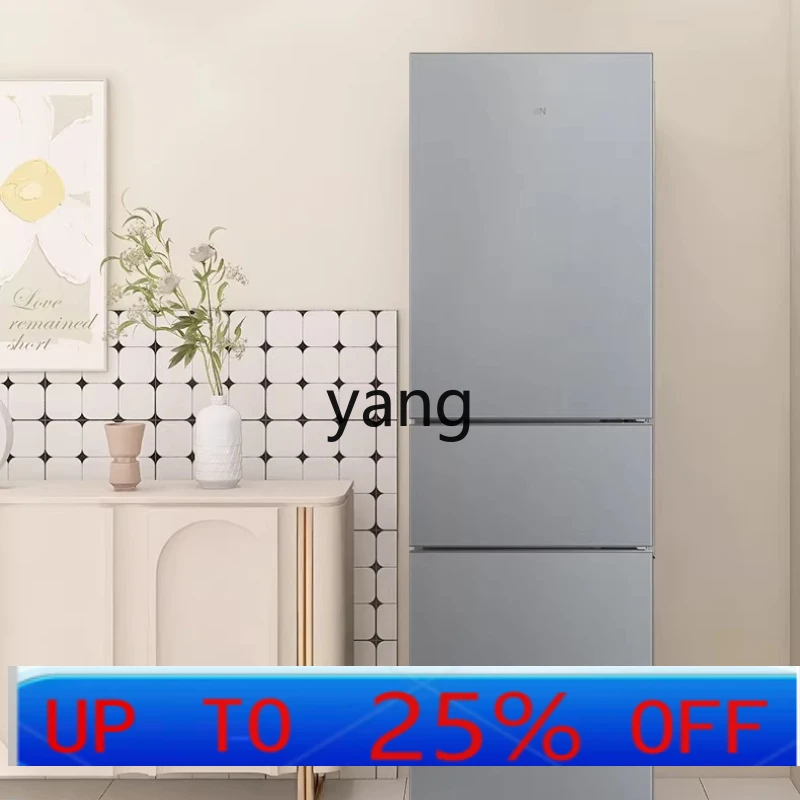 

Трехдверный компактный холодильник для дома или общежития, бесшумный и энергосберегающий, для аренды.