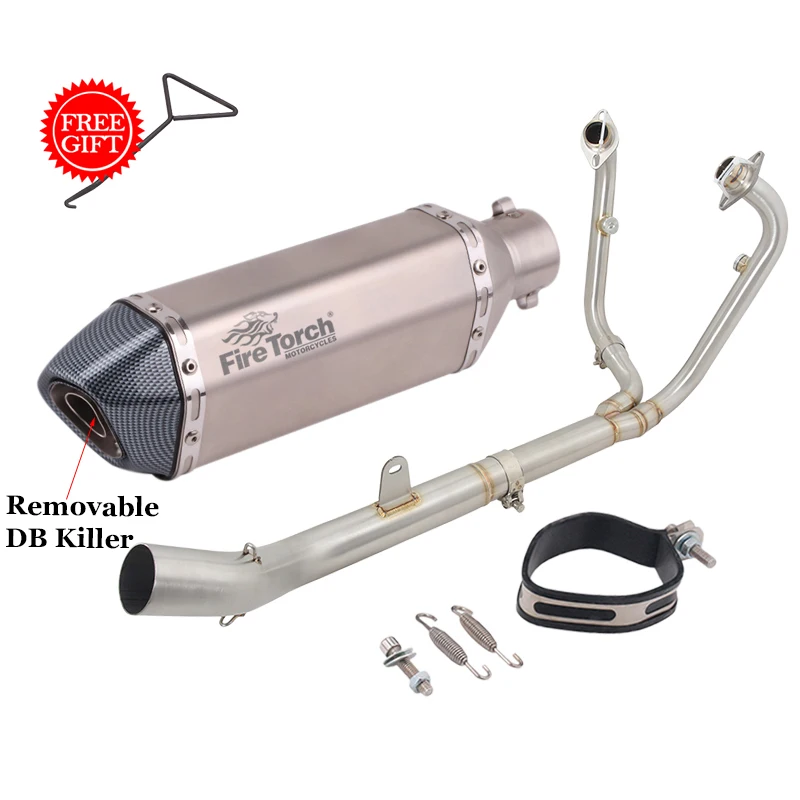 Slip On For CYCLONE SR400GS RC401 For ZONSEN RC401 2022 2023 Motorcycle Exhaust System Modify Front Pipe Muffler Moto DB Killer