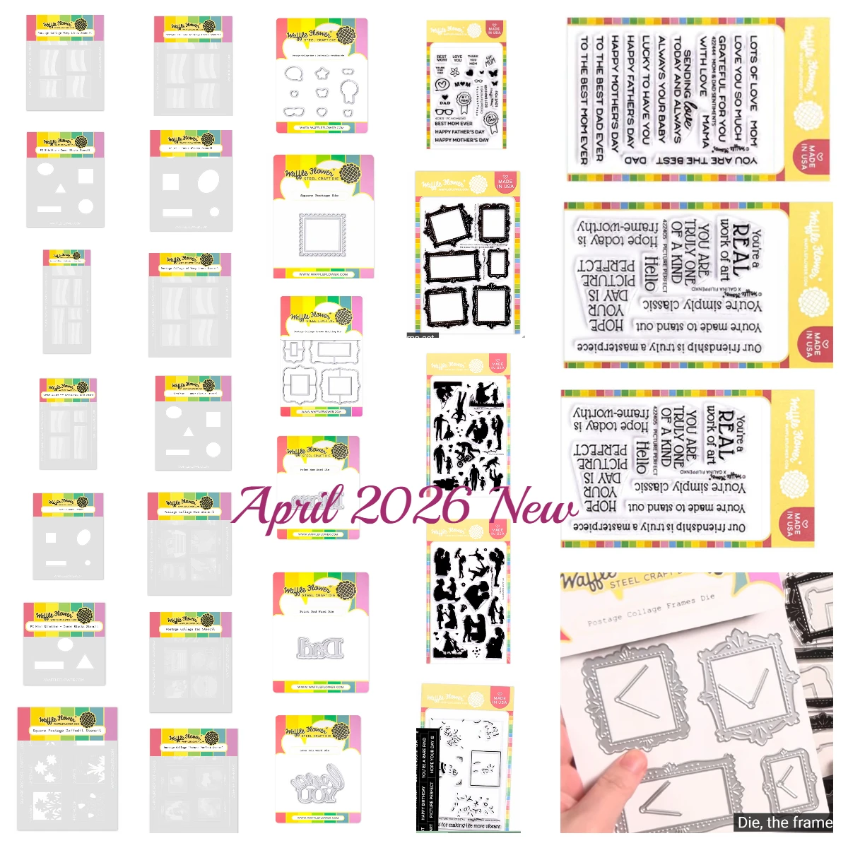 Postage Collage Love You Word Metal Cutting Dies Stamp Stencils for DIY Handmade Scrapbooking Photo Album Diary April 2026 New