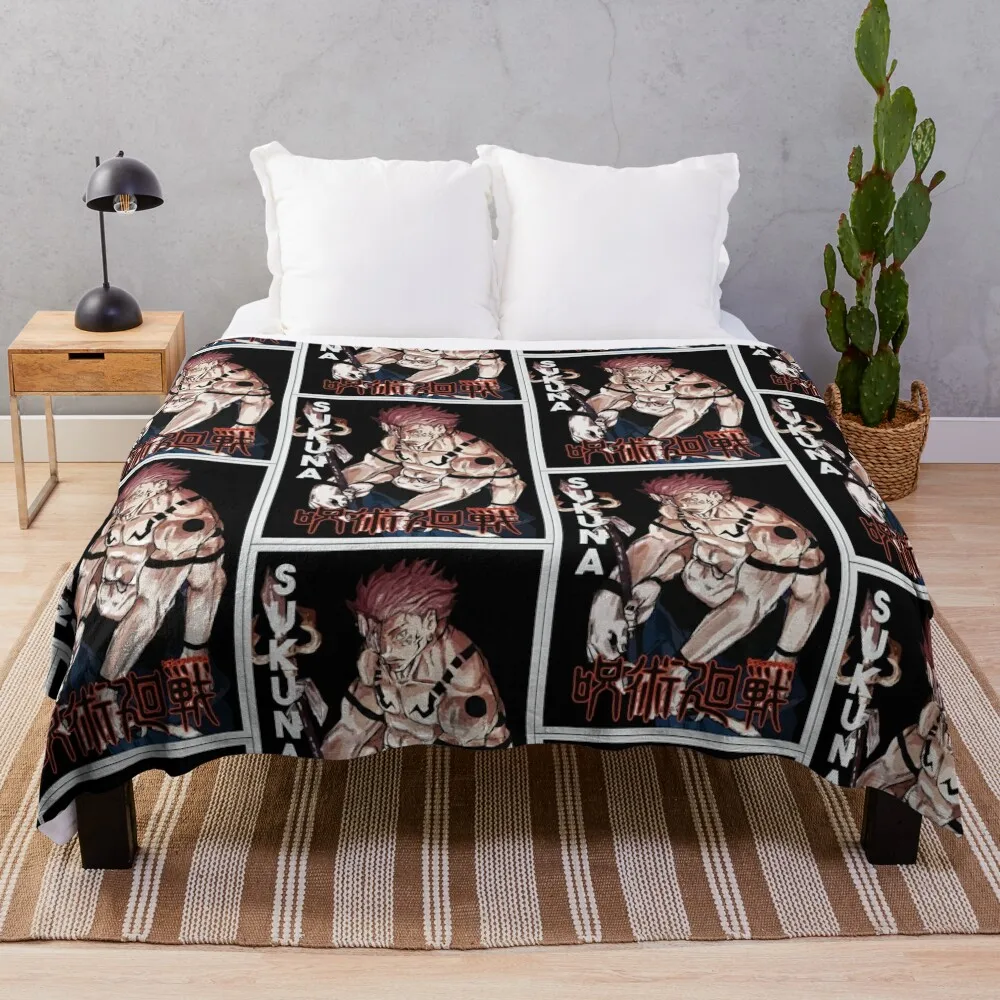 Sukuna , Anime Throw Blanket Shaggy Decorative Sofas Plaid Winter beds Blankets