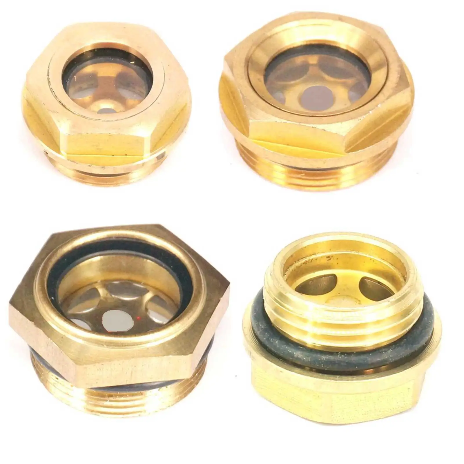 Sizes Metric BSPP Thread Male Brass Oil Level Sight Glass Window Hex Head For Air Compressor Gearbox