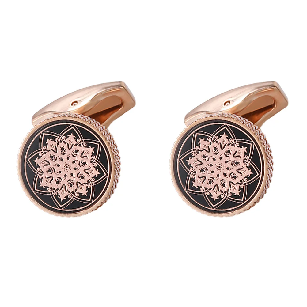 

1 Pair Copper Cufflinks Smooth Polished Durable Shirt Fasteners For Suits Formal Wear Simple Decorative Cuff Studs Sewing